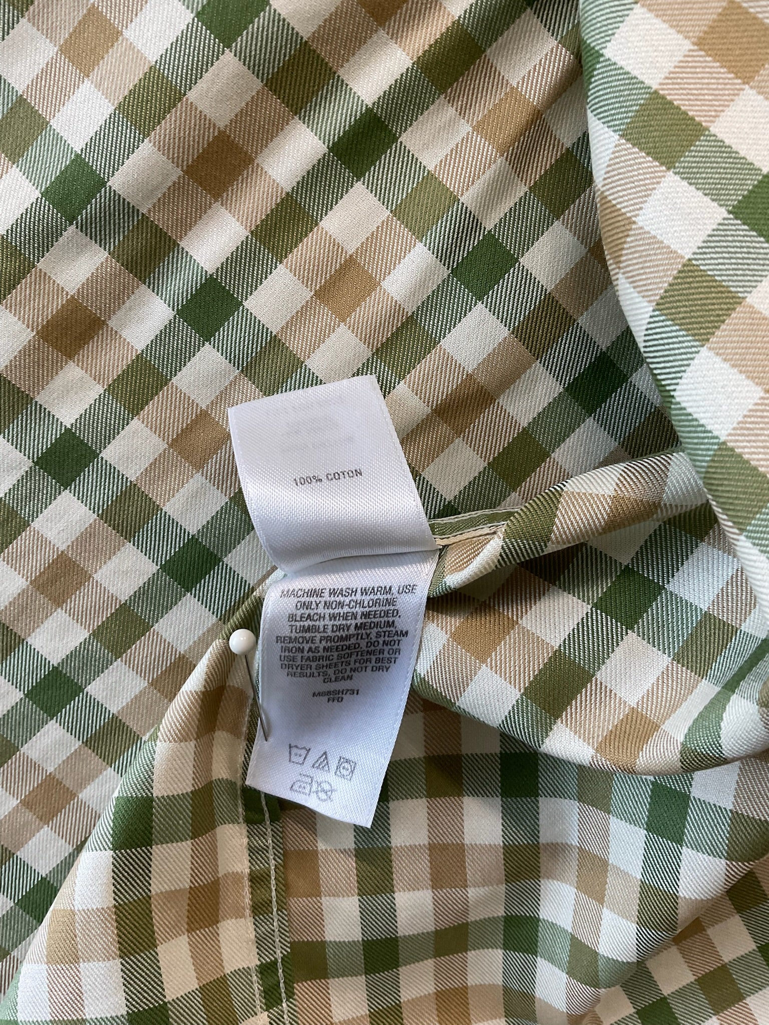 Cabela’s Men’s Short-Sleeve Plaid Button-Up Trail Shirt - Green & Tan (Size XL)