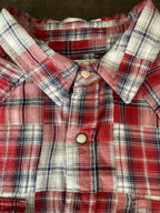 Lucky Brand Men's Red Plaid Pearl Button Up Shirt Size M