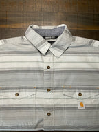 Carhartt Men’s Rugged Flex Relax Fit Lightweight Plaid Shirt - Gray. Medium)