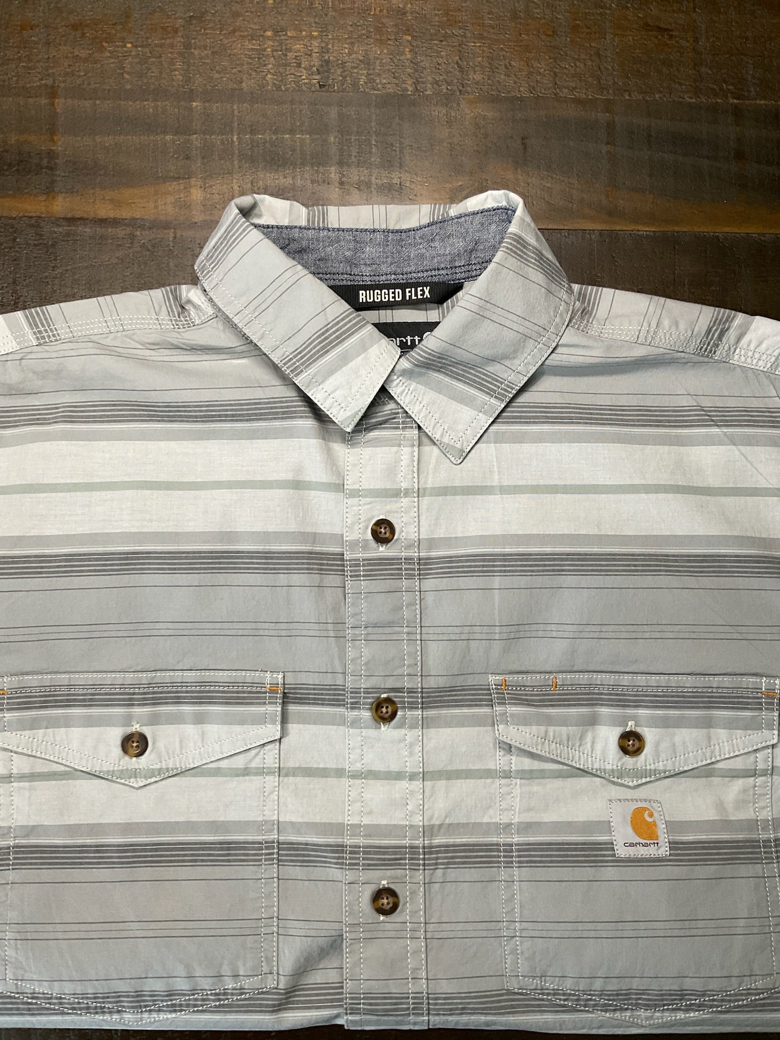 Carhartt Men’s Rugged Flex Relax Fit Lightweight Plaid Shirt - Gray. Medium)