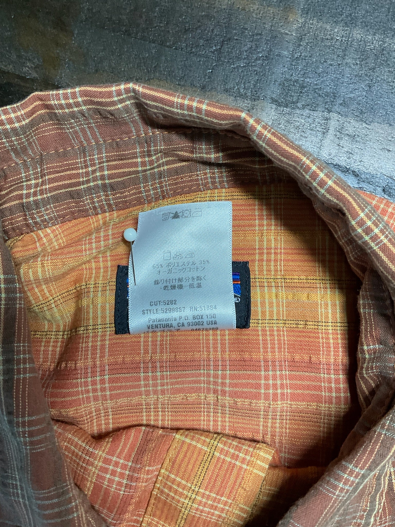 Vintage 2007 Patagonia Men’s Short-Sleeve Puckerware Shirt - Orange/Brown Plaid Size S