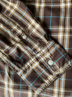 Urban Pipeline Men's Brown Plaid Long Sleeve Button Up  Shirt. Large