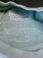 Strawberry Shortcake Women's Short Sleeve Green Printed T Shirt.  Size Large 