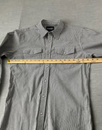 Wrangler Men's Western Stripe Pearl Snap Long Sleeve Shirt - Gray & White - Size XL