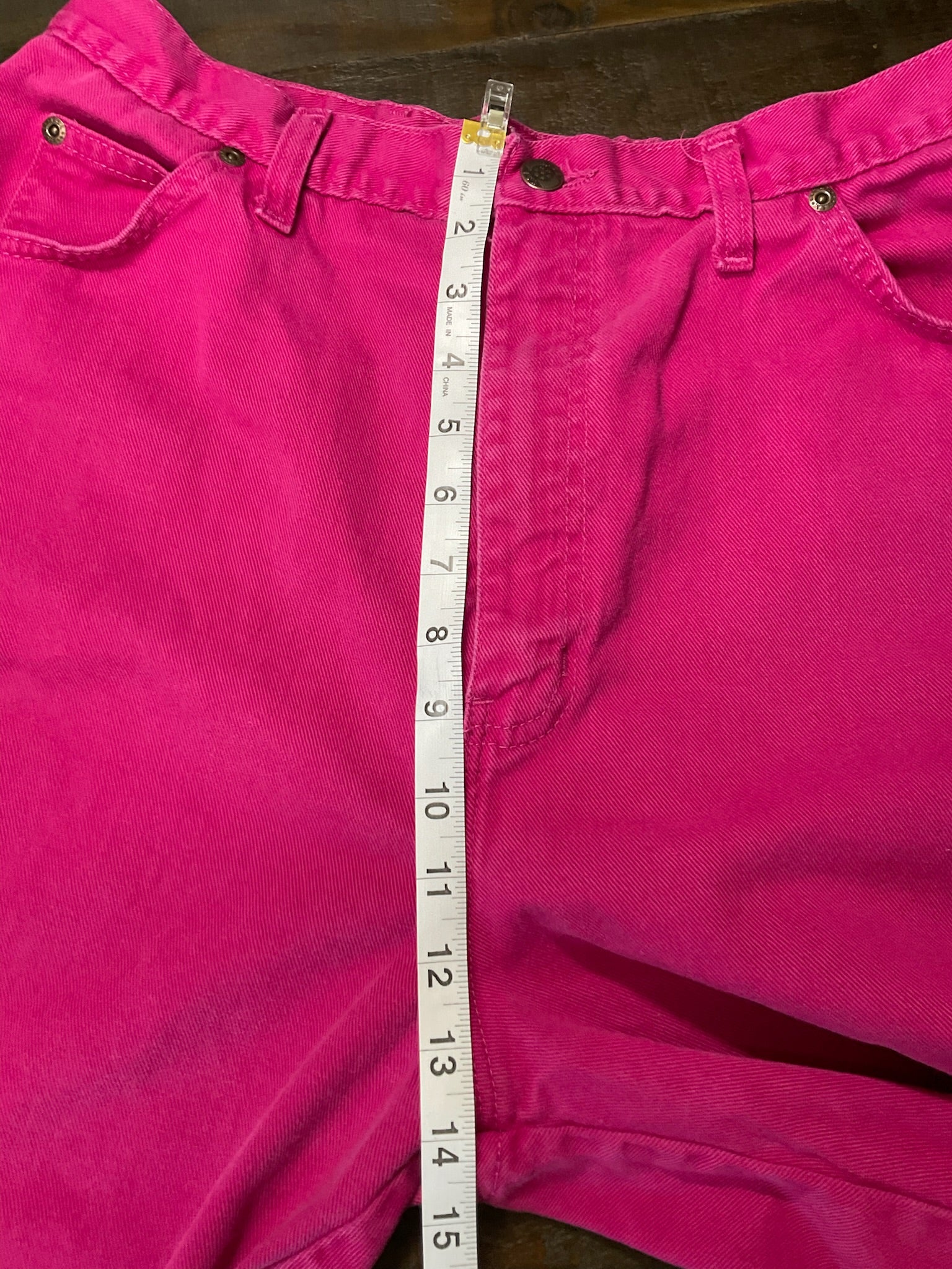 Vintage 80s 90s Sears Pink Denim Shorts Women’s 16 Made in USA High Rise Mom