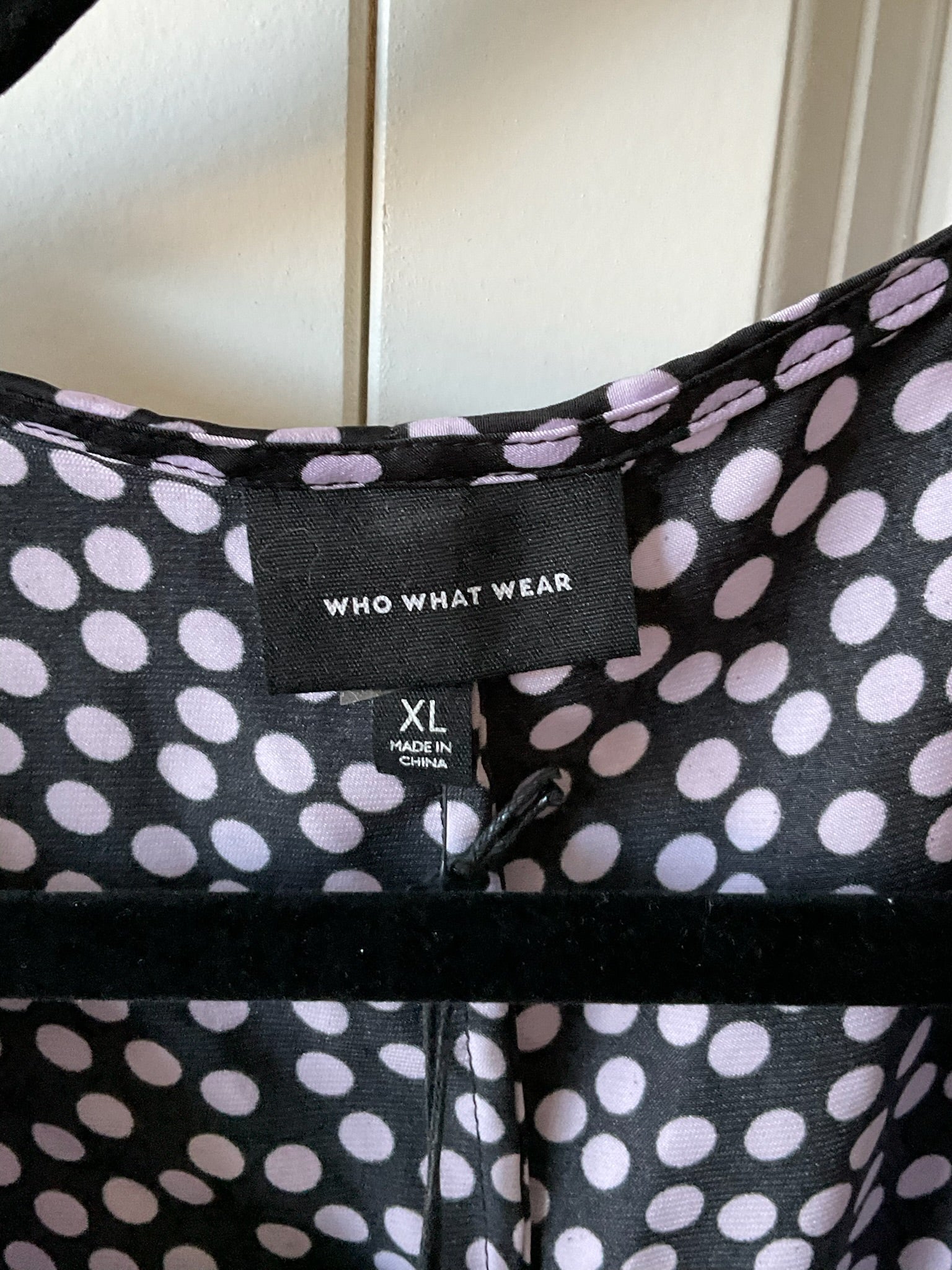 NWT Who What Wear Navy & Lavender Polka Dot Dress - Size XL