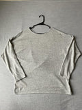 Women's Long Sleeve Cotton Pull Over Shirt Open Back in Gray