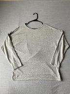 Women's Long Sleeve Cotton Pull Over Shirt Open Back in Gray
