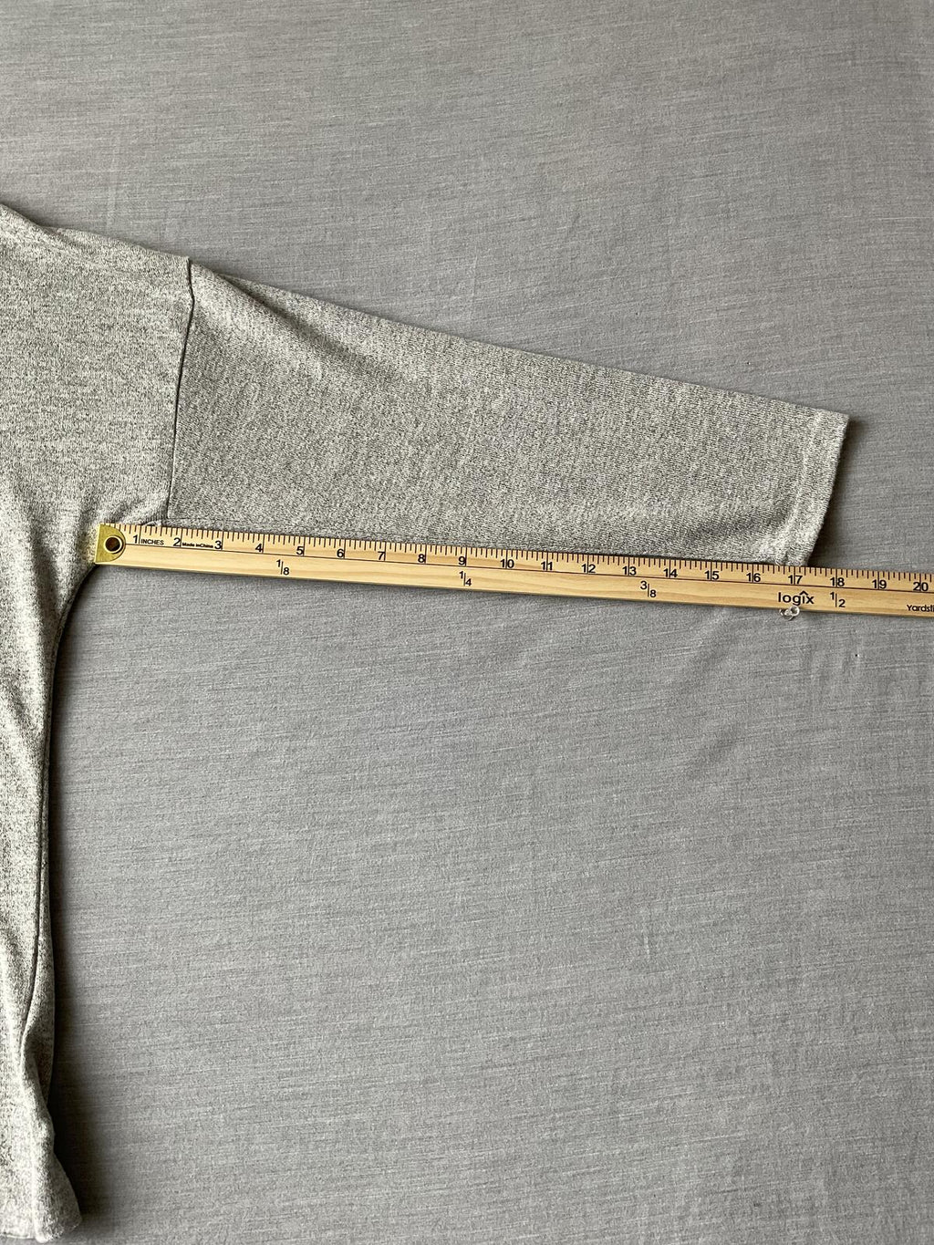 Women's Long Sleeve Cotton Pull Over Shirt Open Back in Gray