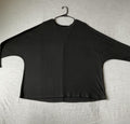 Women's Long Sleeve Long Crew Neck Black Tunic Size X-Large