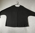 Women's Long Sleeve Long Crew Neck Black Tunic Size X-Large