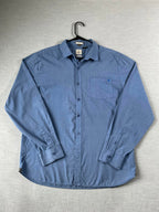 Volcom Men's Long Sleeve Button Up Shirt - Blue (XL)