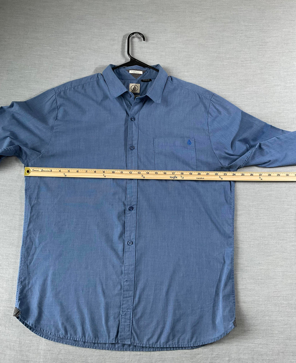 Volcom Men's Long Sleeve Button Up Shirt - Blue (XL)