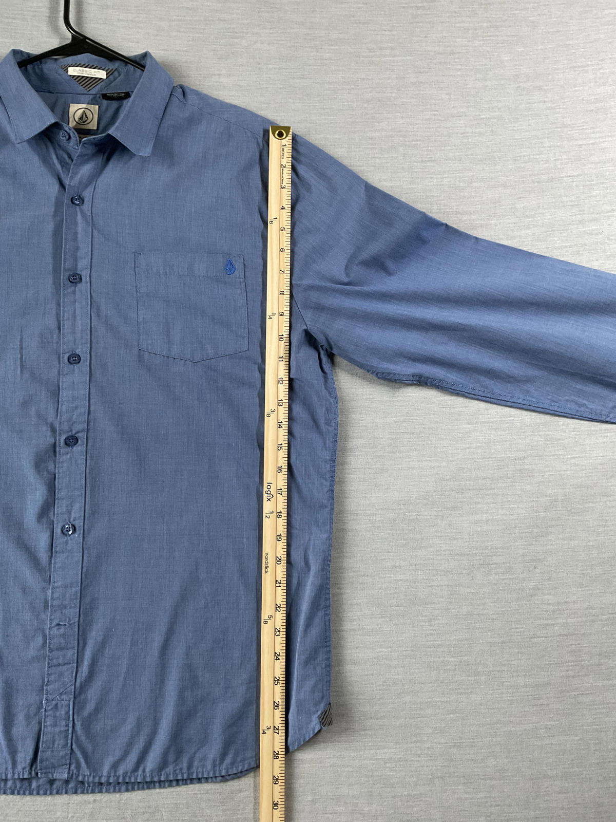 Volcom Men's Long Sleeve Button Up Shirt - Blue (XL)