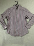 Michael Kors Men's  Button Up Long Sleeve Red, Black White Plaid.
