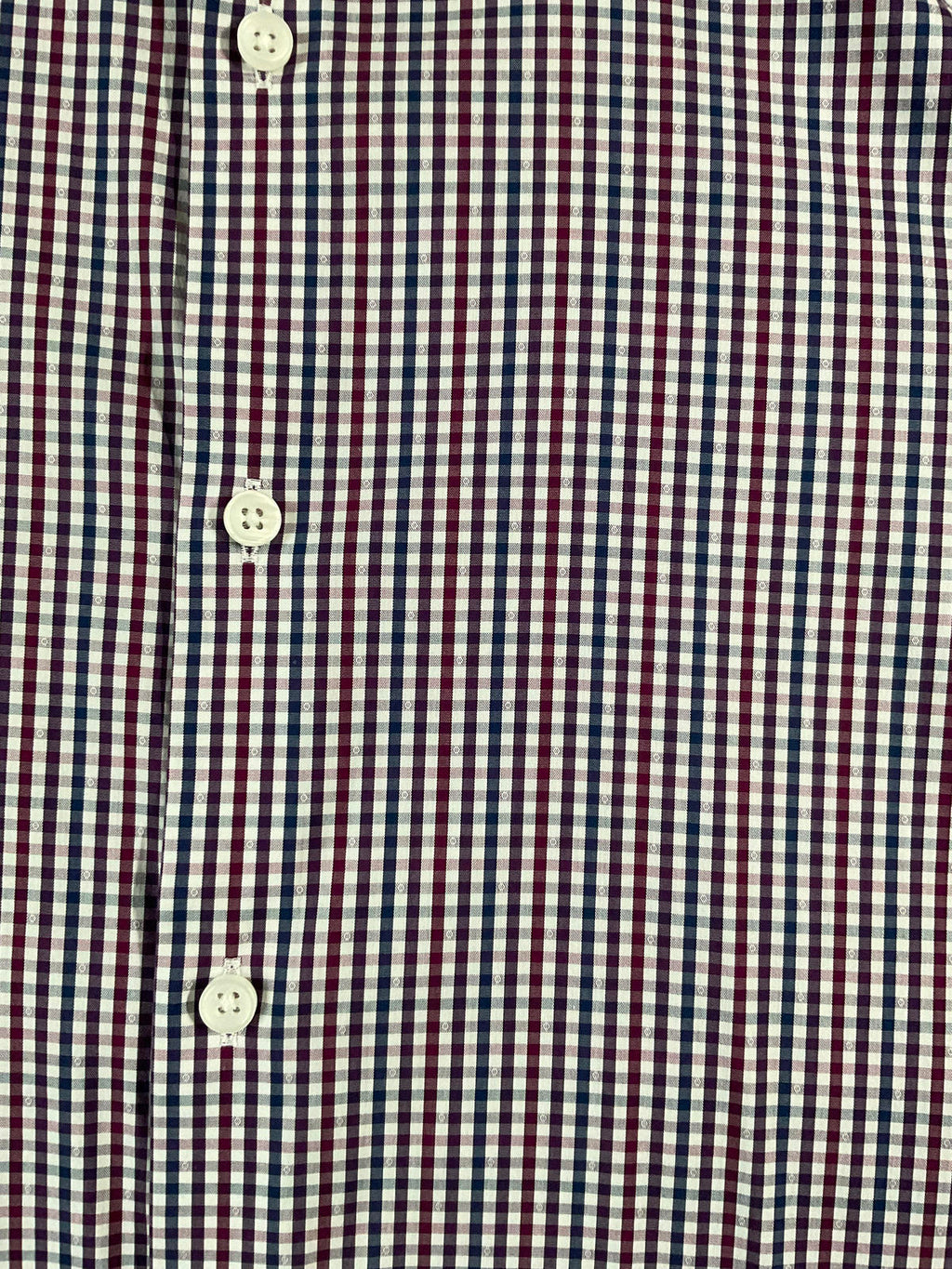 Michael Kors Men's  Button Up Long Sleeve Red, Black White Plaid.