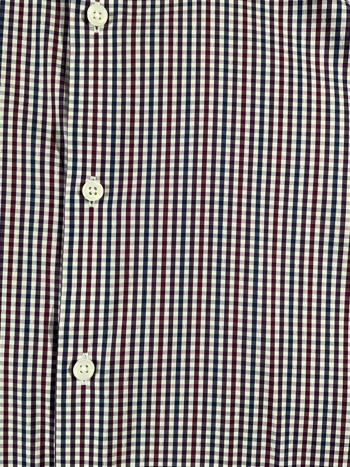 Michael Kors Men's  Button Up Long Sleeve Red, Black White Plaid.