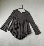 Ultra Pink Women's Baby Doll Blouse with 3/4 Bell Sleeves