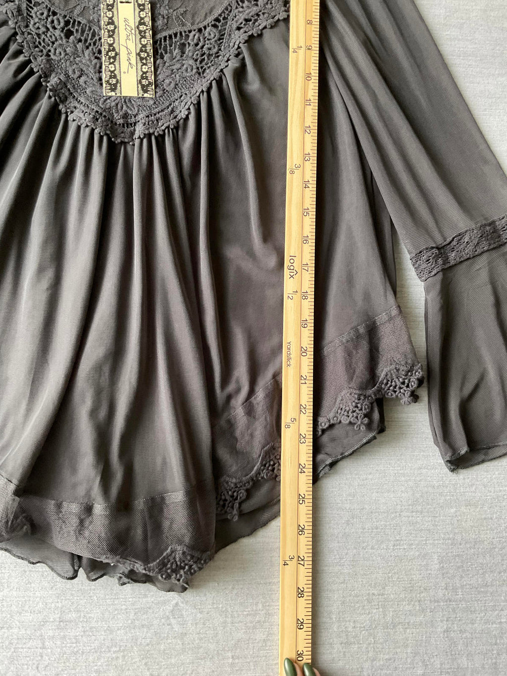 Ultra Pink Women's Baby Doll Blouse with 3/4 Bell Sleeves