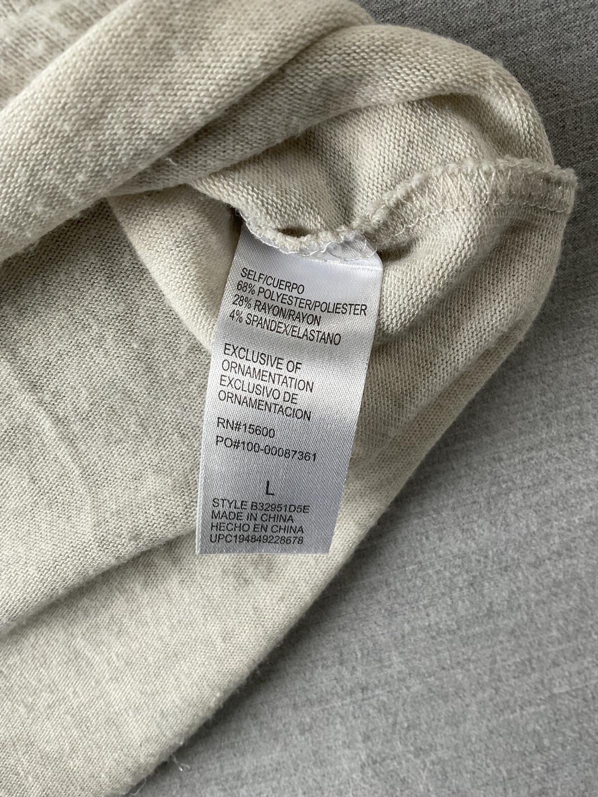 Democracy Women's Long Sleeve Crew Neck shirt in Cream