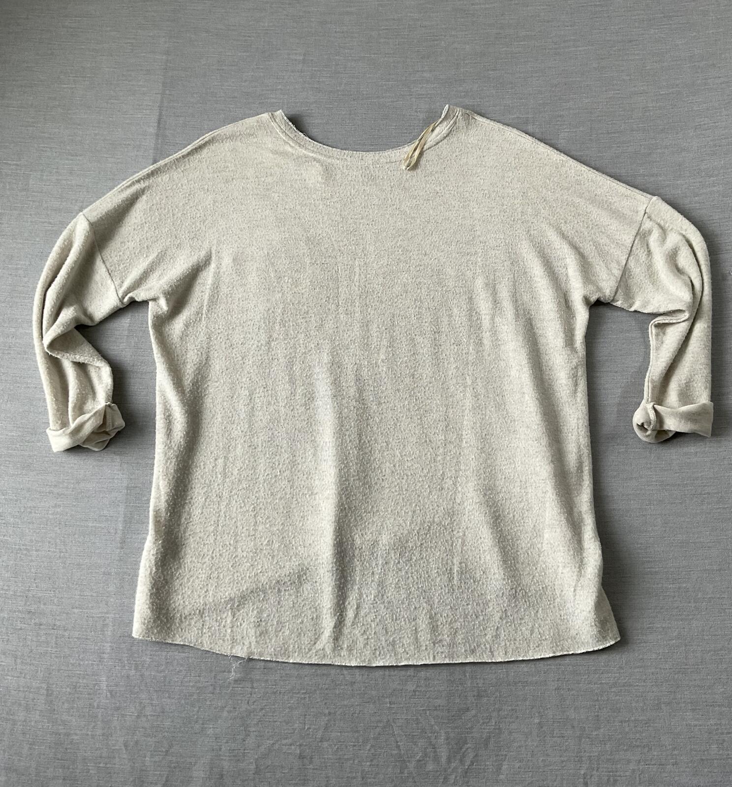 Democracy Women's Long Sleeve Crew Neck shirt in Cream