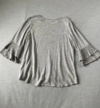 Women's Sweater with 3/4 Long Ruffle Sleeve