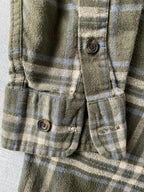 Dickies Men's Long Sleeve Button Up Flannel Shirt Army Green Plaid