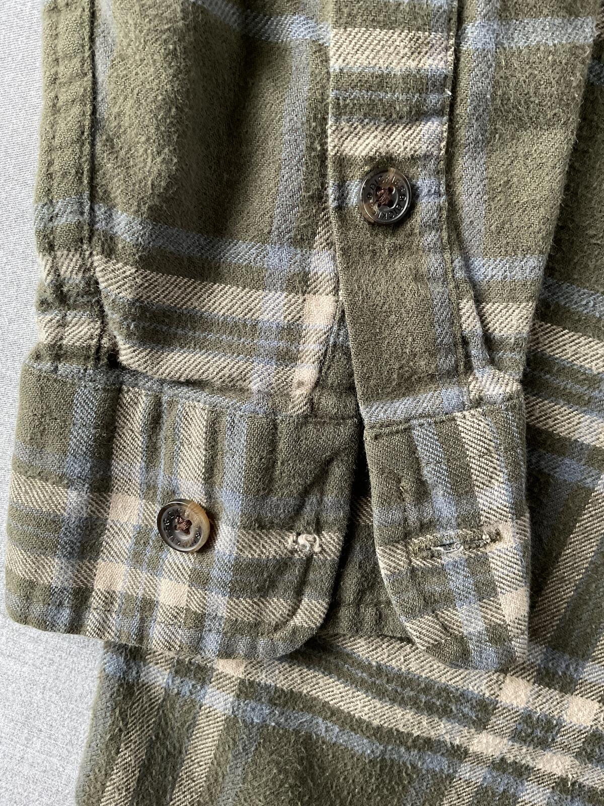Dickies Men's Long Sleeve Button Up Flannel Shirt Army Green Plaid