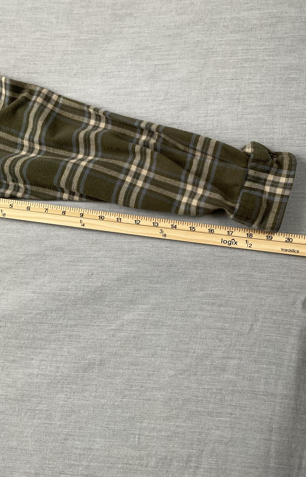 Dickies Men's Long Sleeve Button Up Flannel Shirt Army Green Plaid