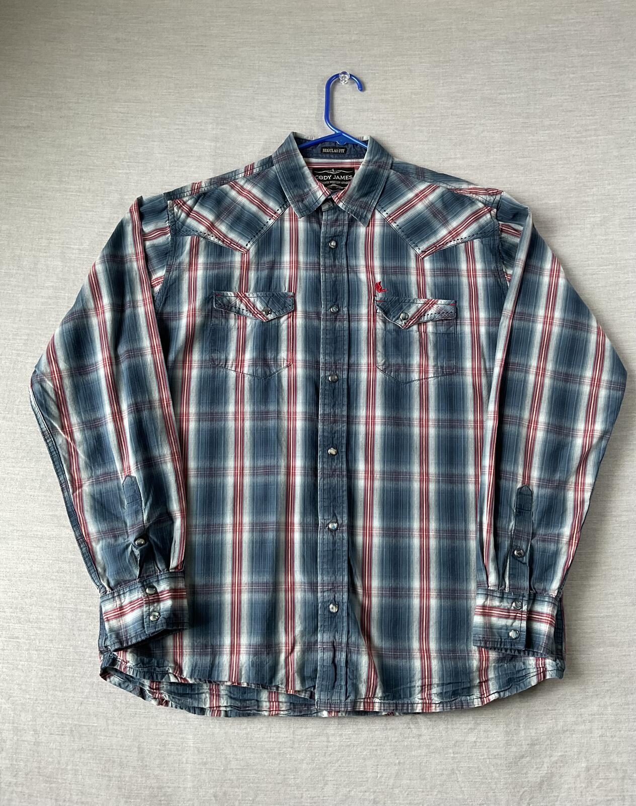 Cody James Men's Western Style Shirt Pearl Snap Button Up Long Sleeve in Plaid