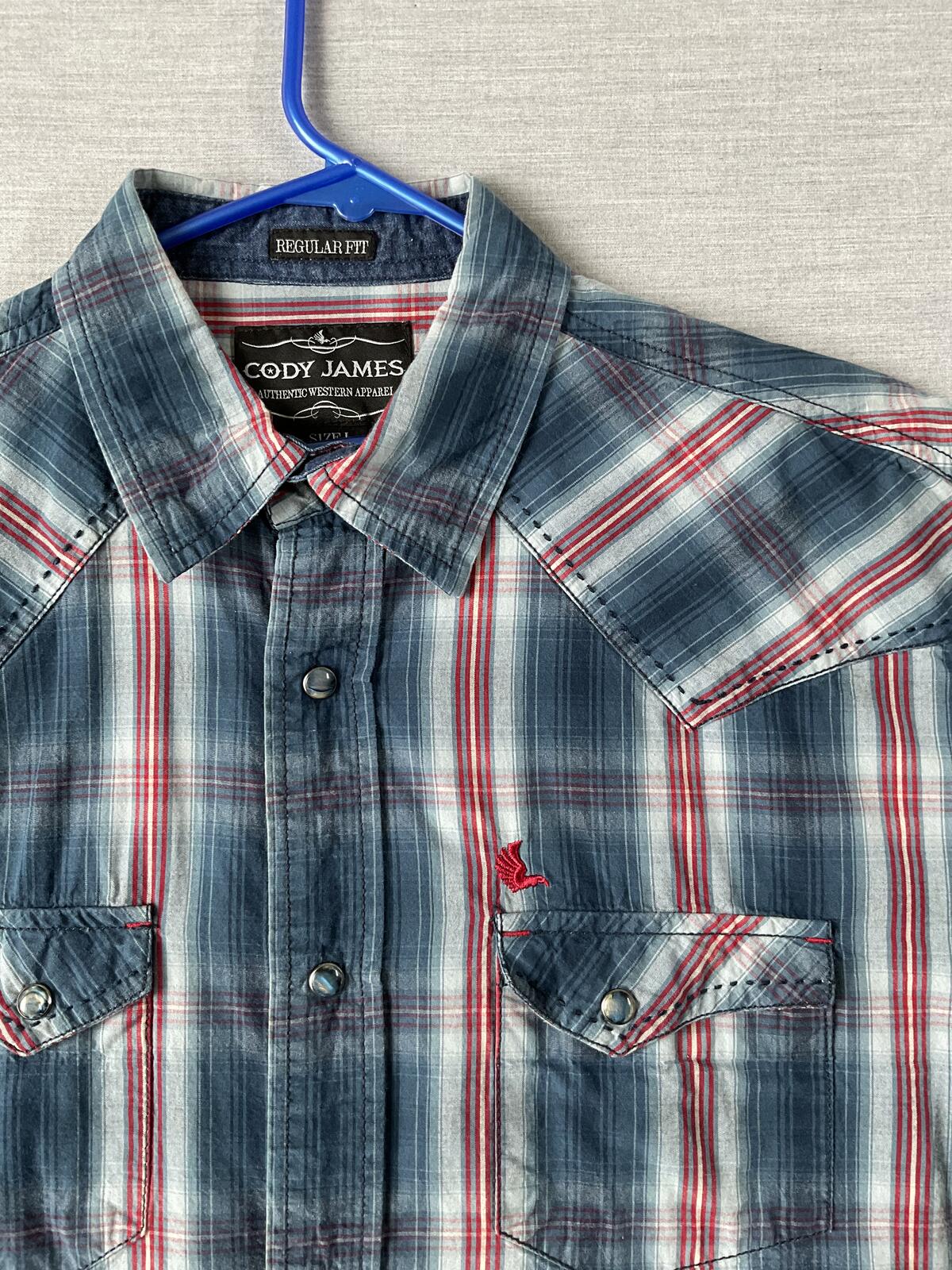 Cody James Men's Western Style Shirt Pearl Snap Button Up Long Sleeve in Plaid