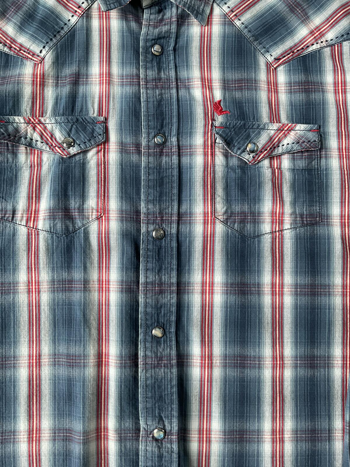 Cody James Men's Western Style Shirt Pearl Snap Button Up Long Sleeve in Plaid