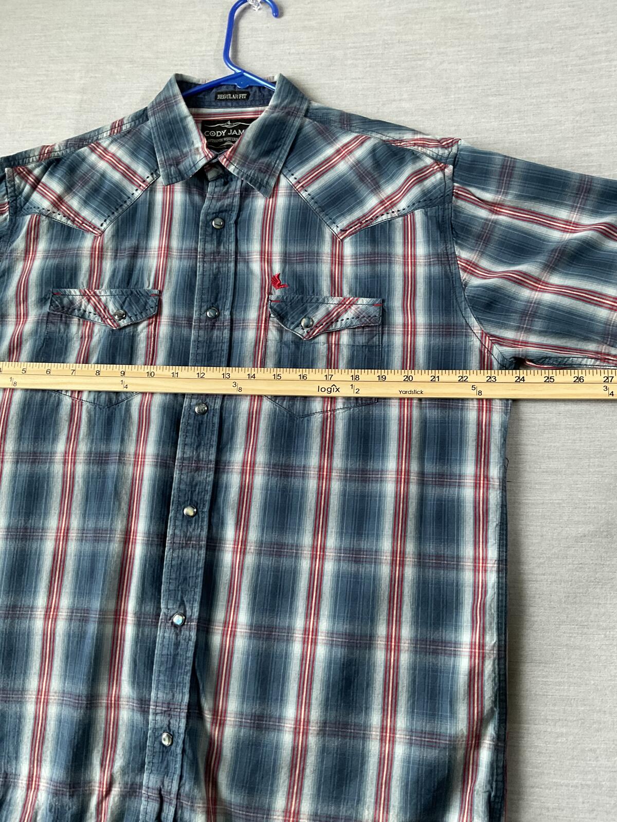 Cody James Men's Western Style Shirt Pearl Snap Button Up Long Sleeve in Plaid