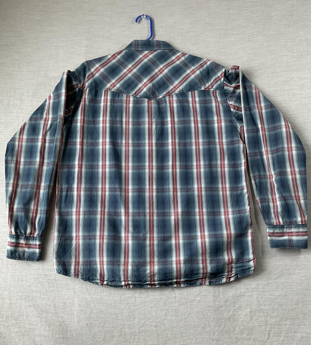 Cody James Men's Western Style Shirt Pearl Snap Button Up Long Sleeve in Plaid