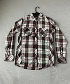 Buckle Black Men's Western Shirt Plaid Button Up ( Medium )