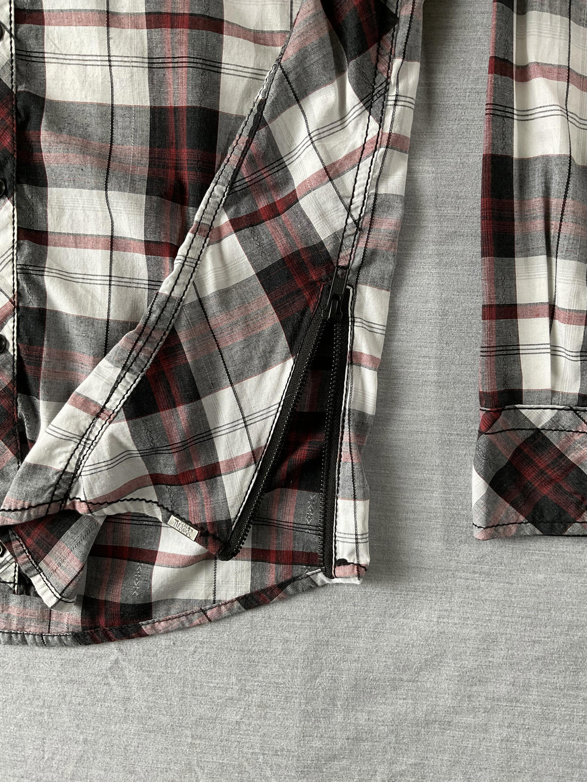 Buckle Black Men's Western Shirt Plaid Button Up ( Medium )