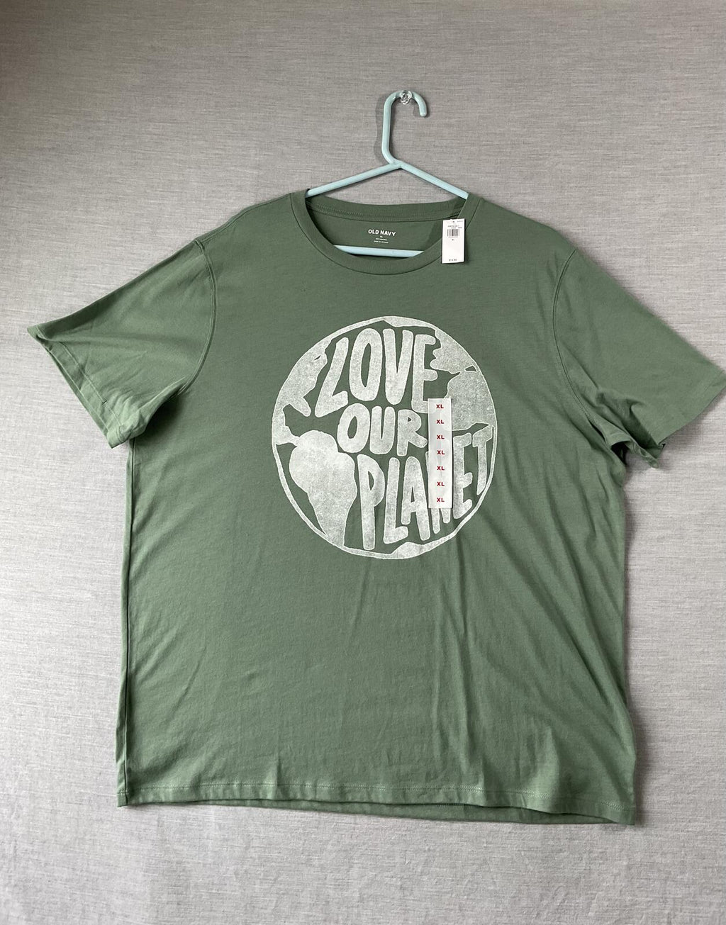 Old Navy "Love Our Planet" Soft-Washed Green T-Shirt (XL - NWT)