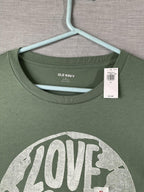 Old Navy "Love Our Planet" Soft-Washed Green T-Shirt (XL - NWT)