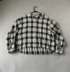Lucky Brand Women’s Long Sleeve Western Shirt - Black & White Print (XL)