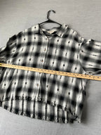 Lucky Brand Women’s Long Sleeve Western Shirt - Black & White Print (XL)
