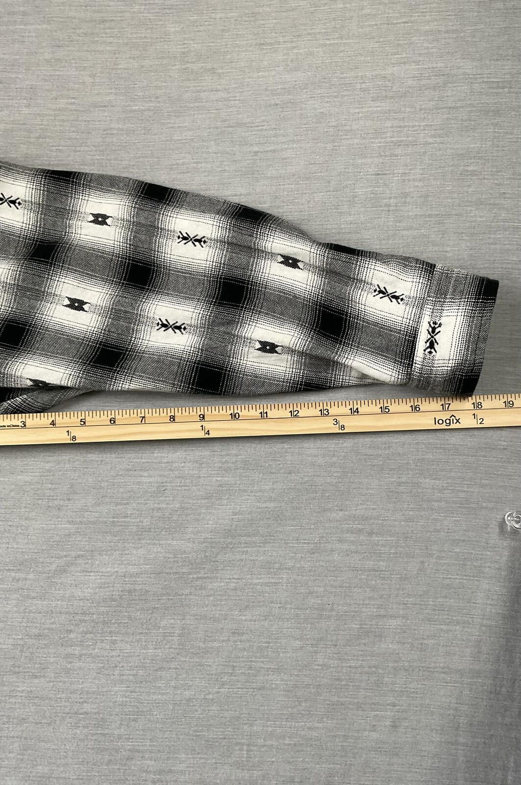 Lucky Brand Women’s Long Sleeve Western Shirt - Black & White Print (XL)