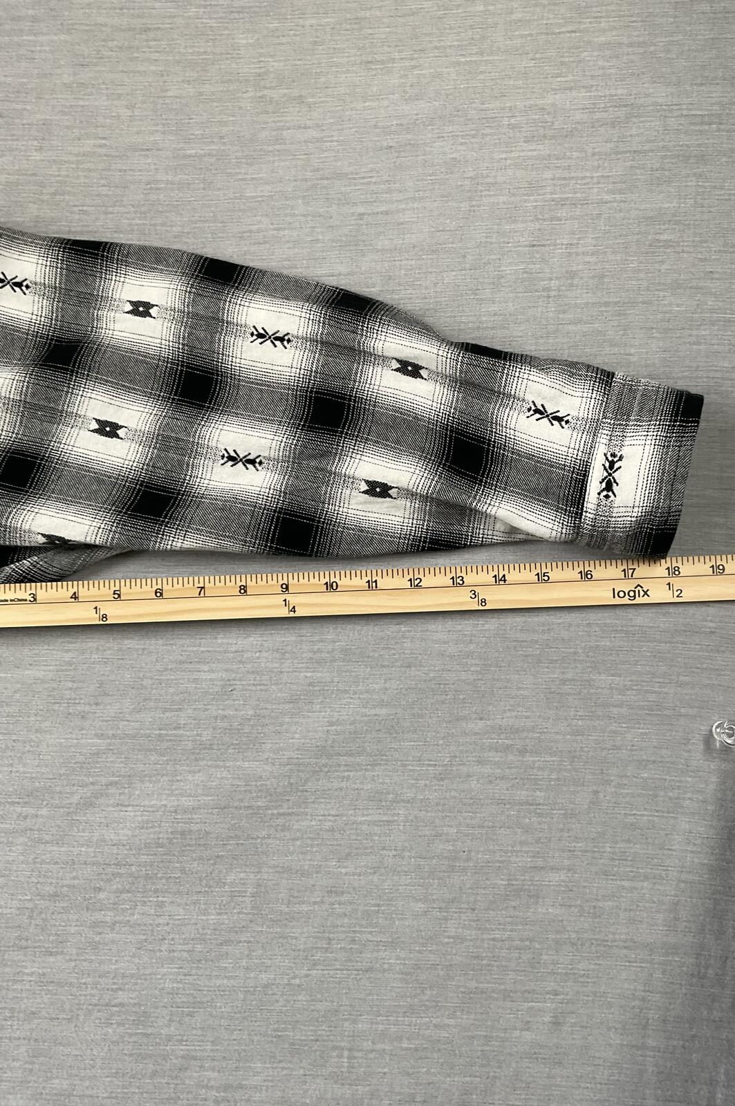 Lucky Brand Women’s Long Sleeve Western Shirt - Black & White Print (XL)
