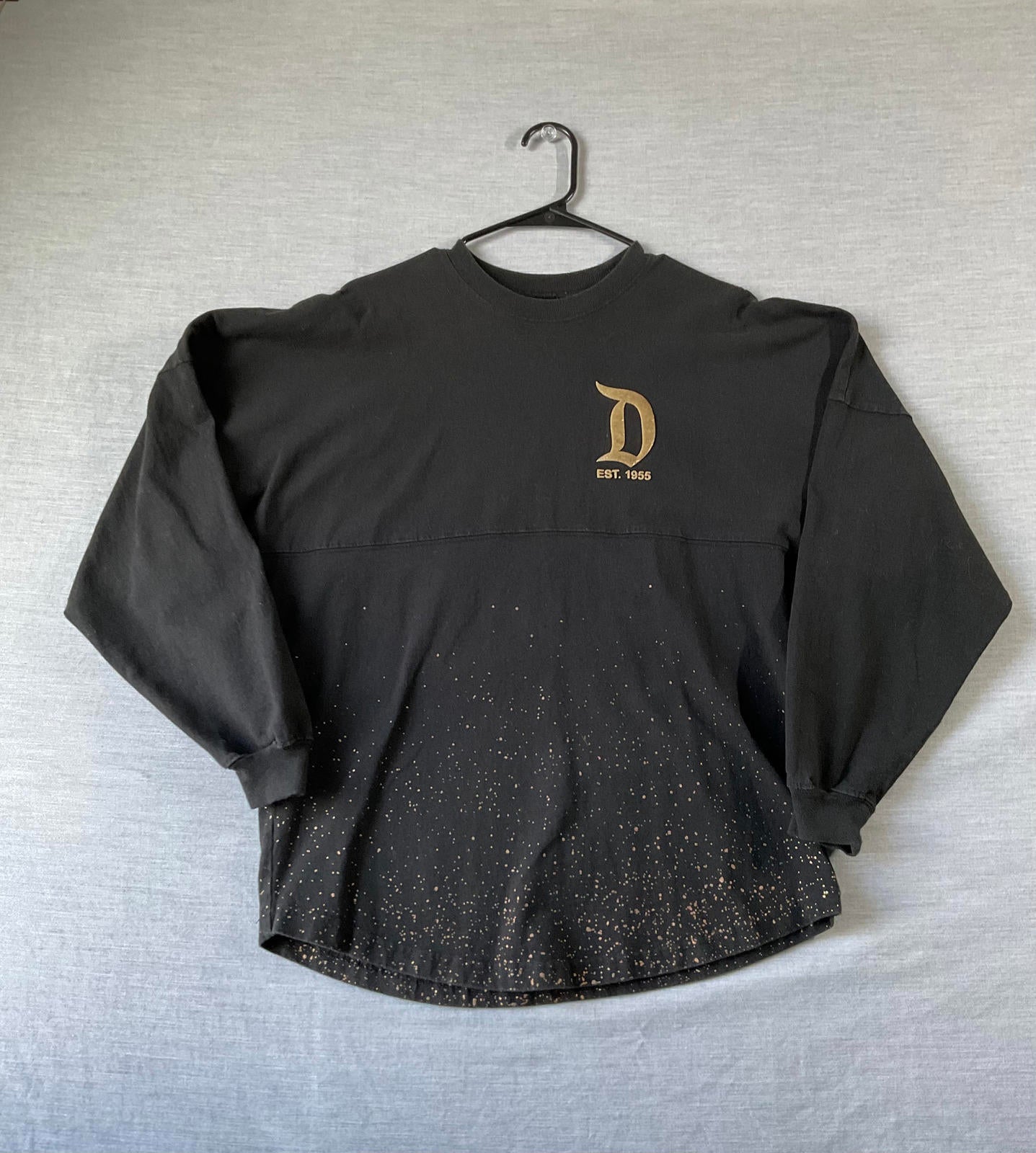 Disneyland Resort Spirit Jersey Long Sleeve Shirt Black Gold Splatter Belle Of The Ball.
