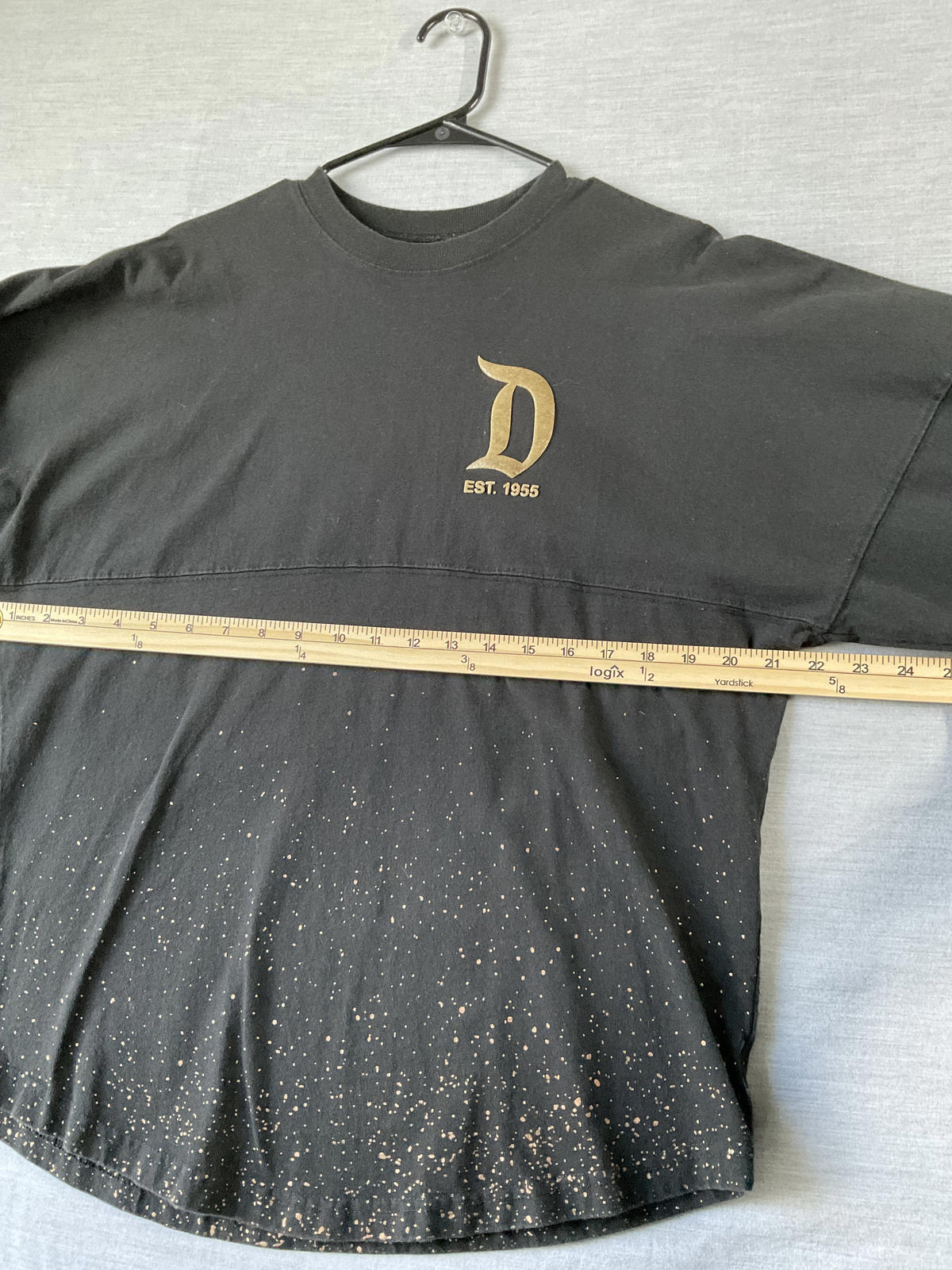 Disneyland Resort Spirit Jersey Long Sleeve Shirt Black Gold Splatter Belle Of The Ball.