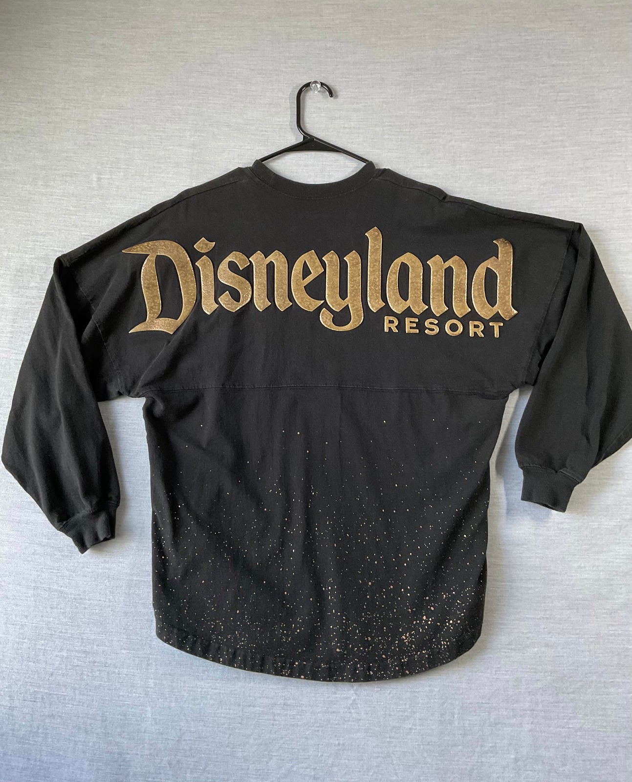 Disneyland Resort Spirit Jersey Long Sleeve Shirt Black Gold Splatter Belle Of The Ball.
