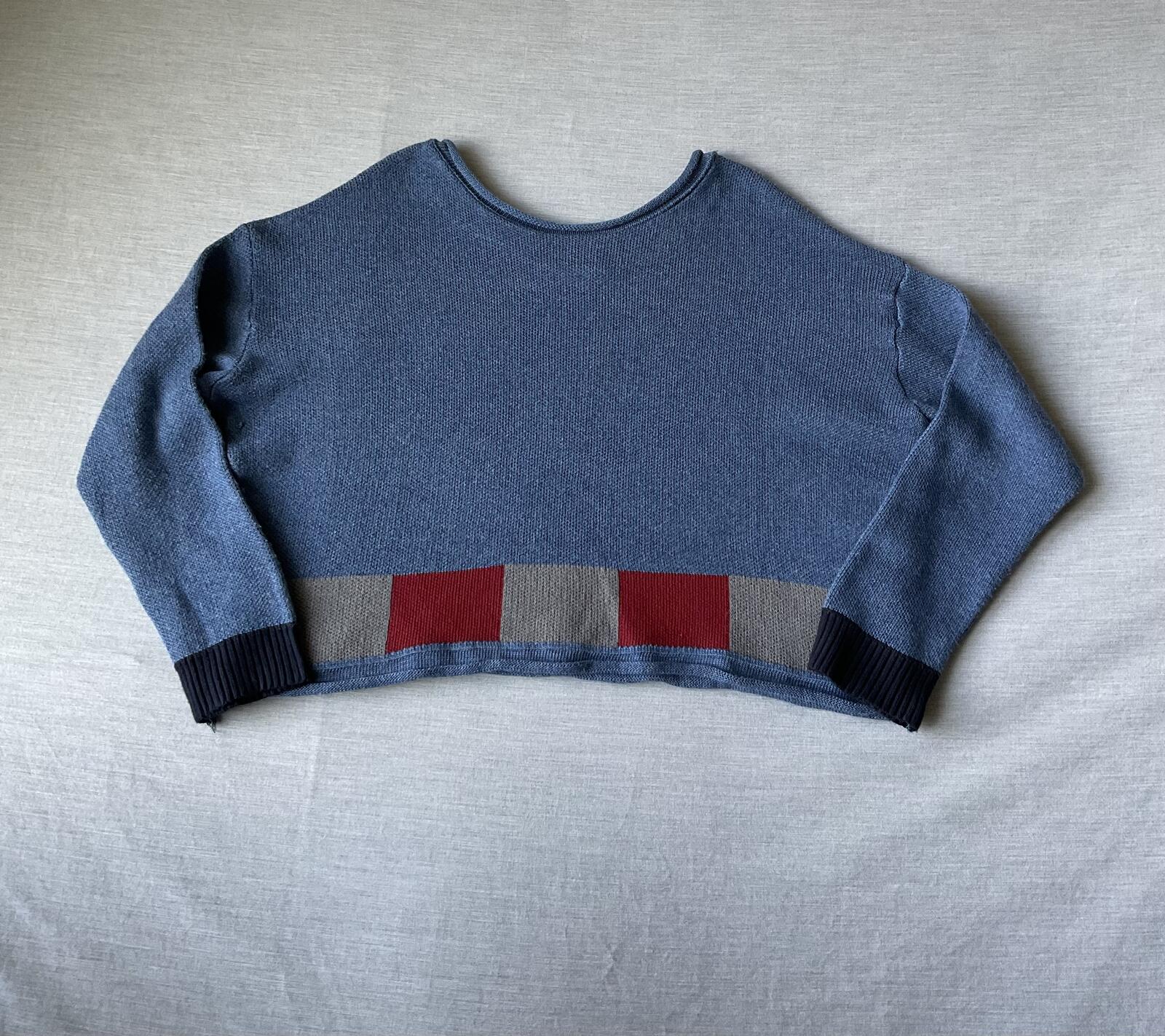Marvel Women's Sweater Blue, Red, Gray with Dark Blue Star