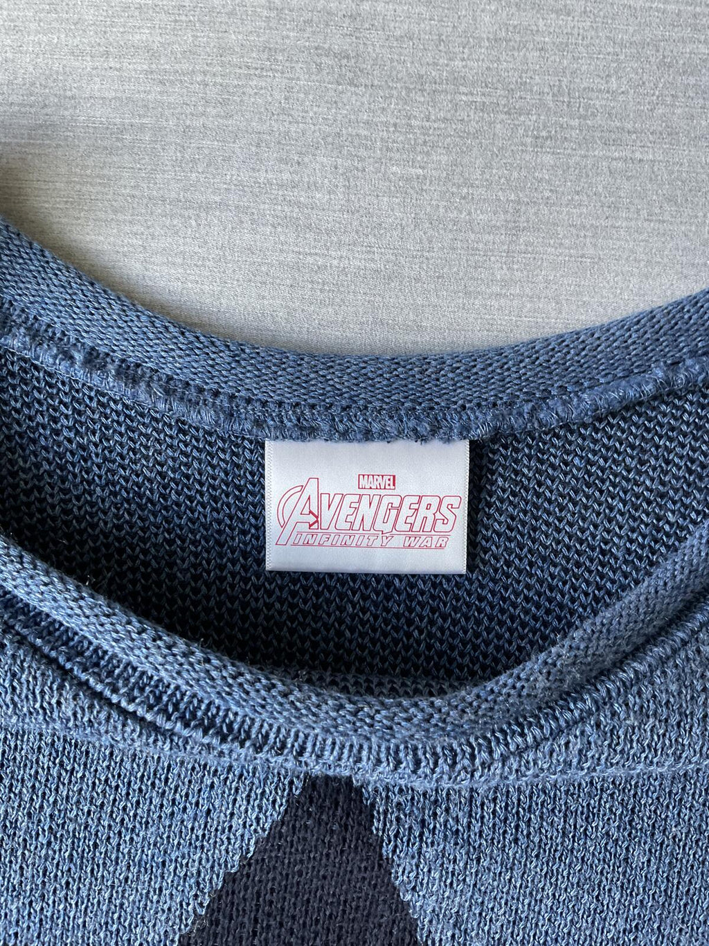 Marvel Women's Sweater Blue, Red, Gray with Dark Blue Star