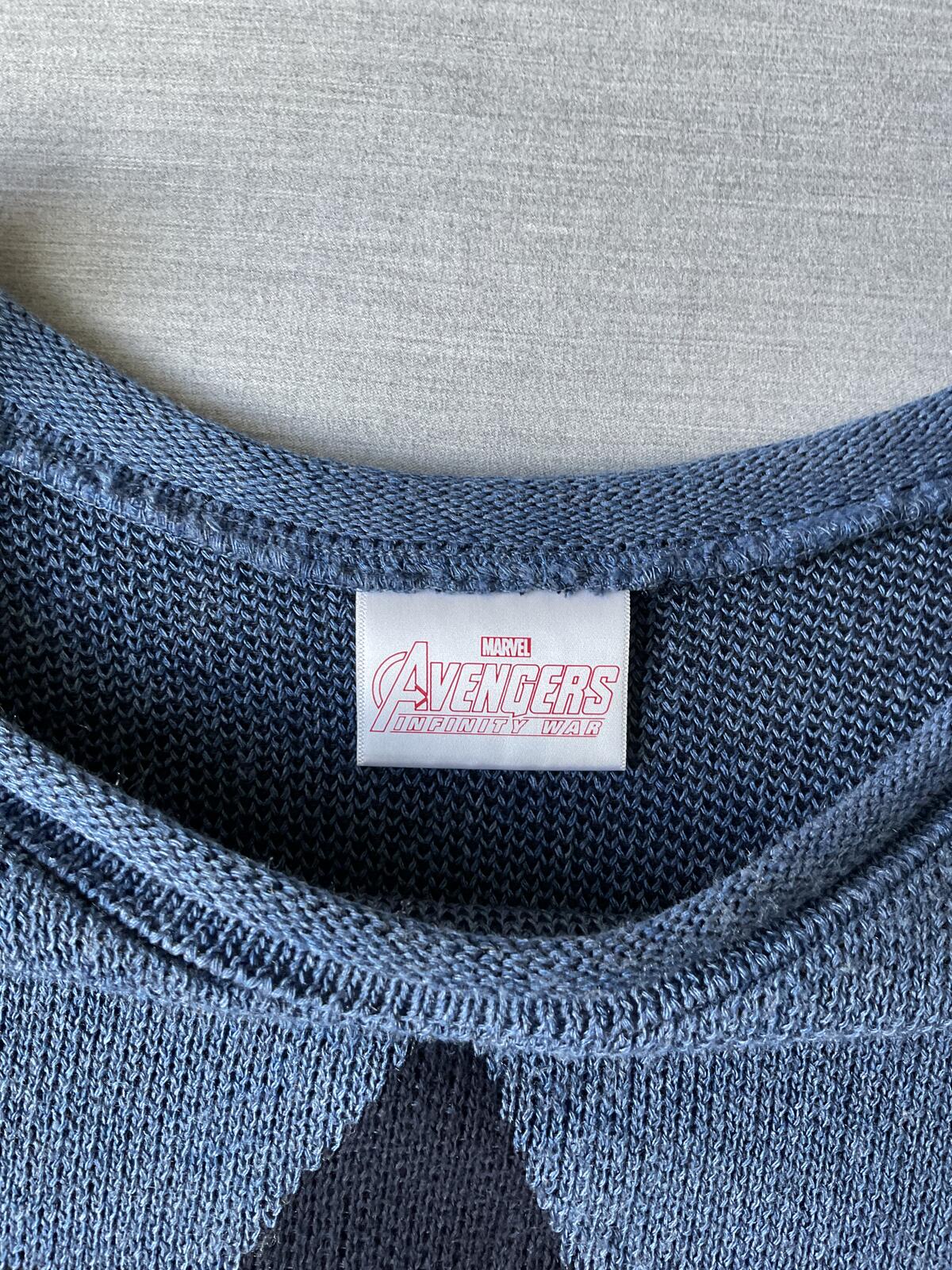 Marvel Women's Sweater Blue, Red, Gray with Dark Blue Star