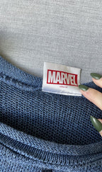 Marvel Women's Sweater Blue, Red, Gray with Dark Blue Star
