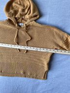Aeropostale Women's Long Sleeve Cable Knit Sweater in Mustard Yellow
